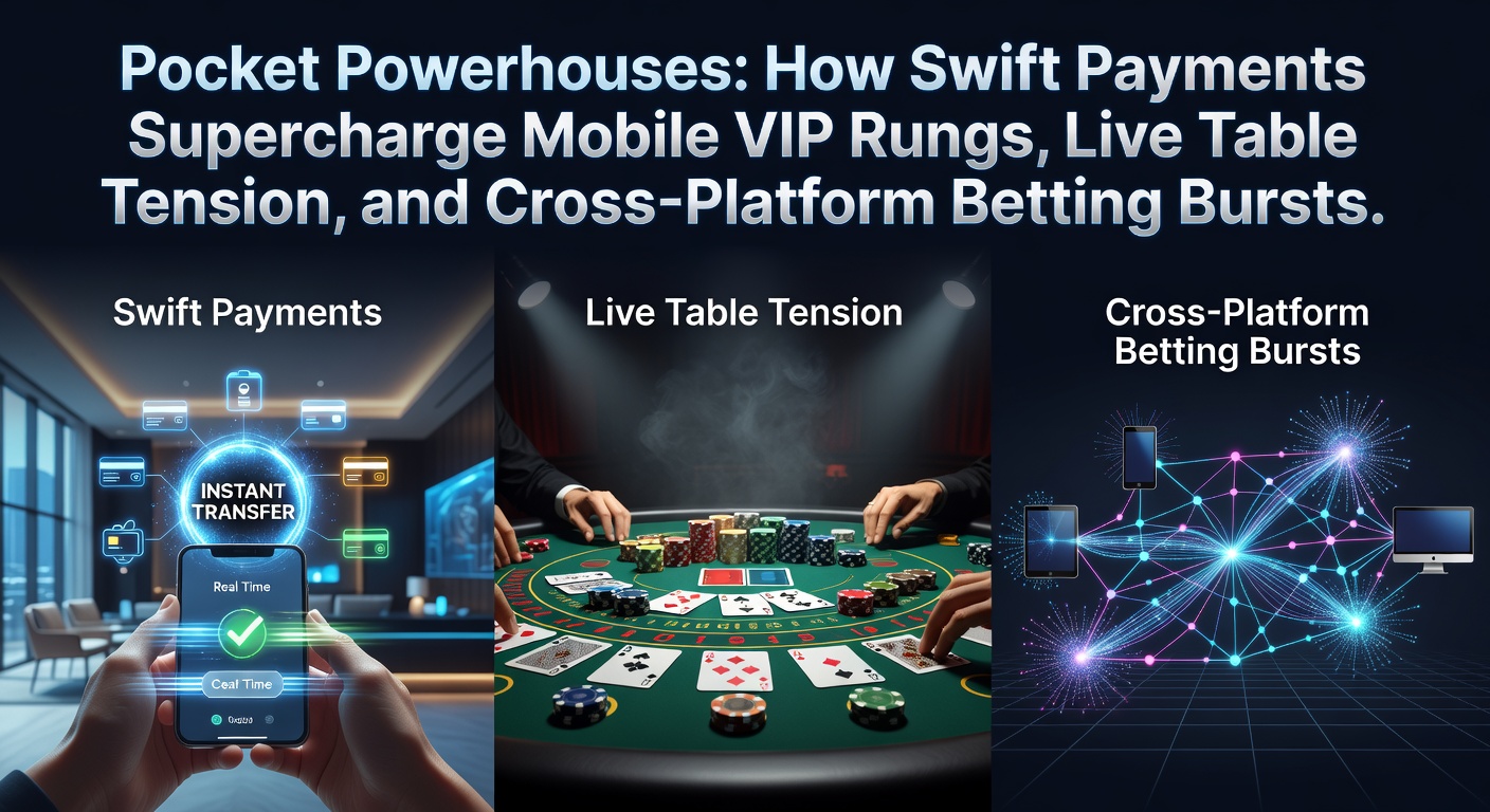 Smartphone mit blitzschnellen Zahlungsoptionen in einem mobilen Casino-App, umgeben von VIP-Symbolen und Live-Tisch-Icons